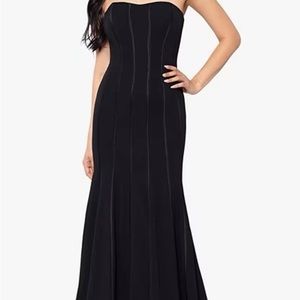 XScape Black Gown with satin boning size 6